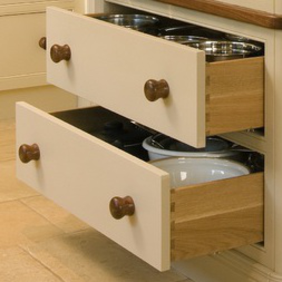 Hand Painted Freestanding Kitchen Larder Solid Oak Dovetailed Drawers