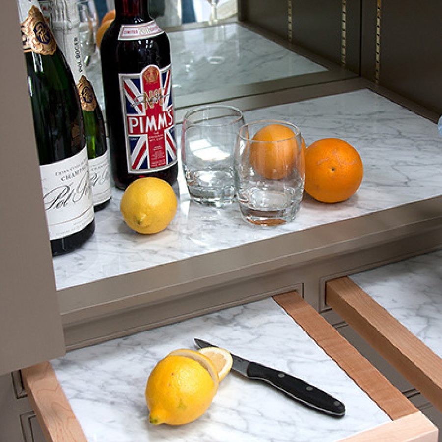 Drinks Cabinet Inset Marble Prep Area